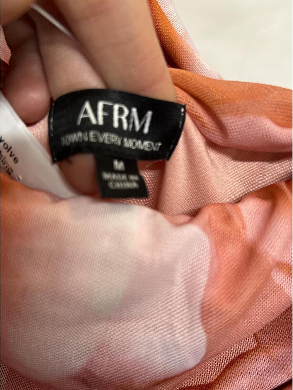 AFRM Thelma Dress in Peach Roses - Picture 6 of 9